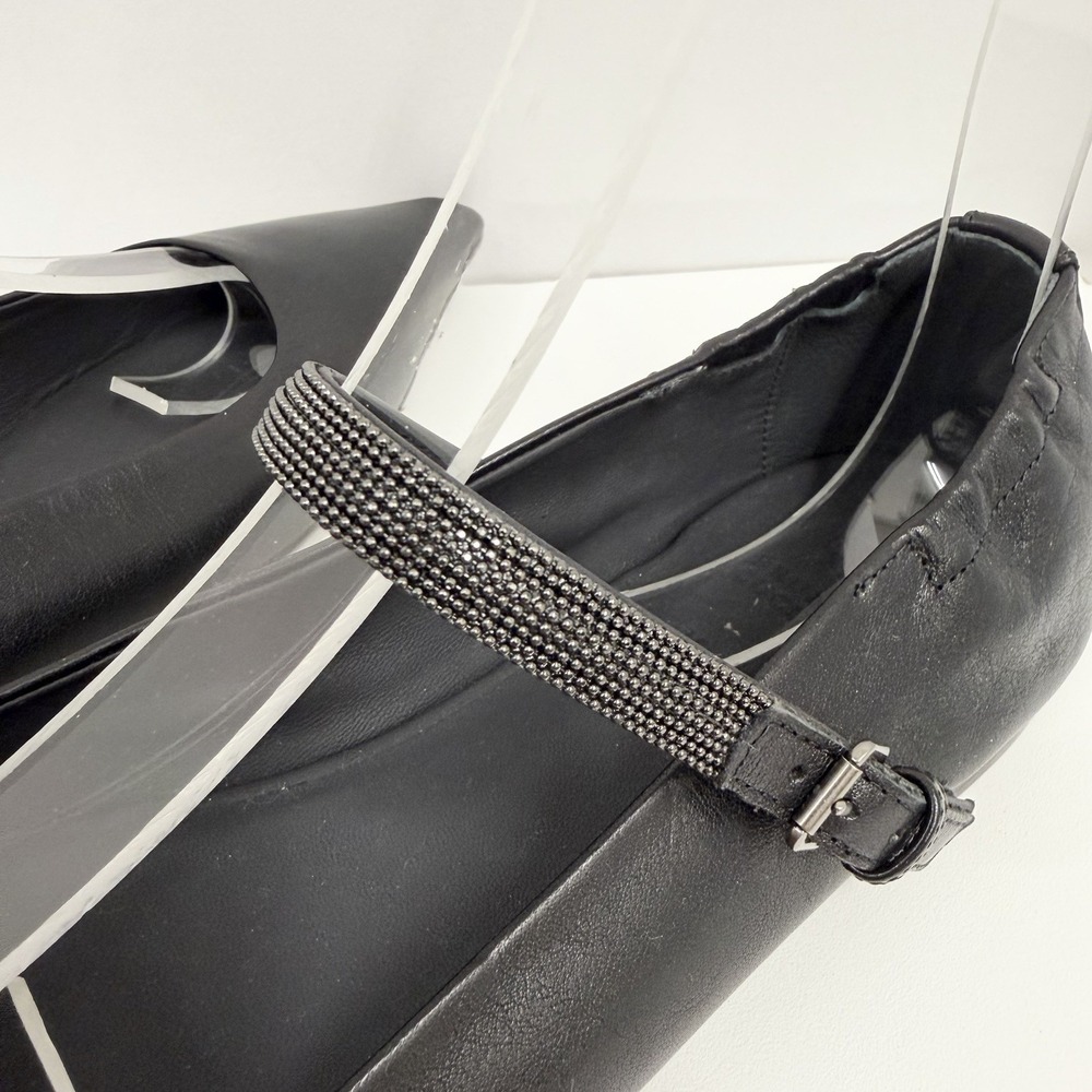 Brunello Cucinelli Mary Jane Leather Shoes Black Monili Crystal NWT $1350 38 1/2 - Picture 4 of 13